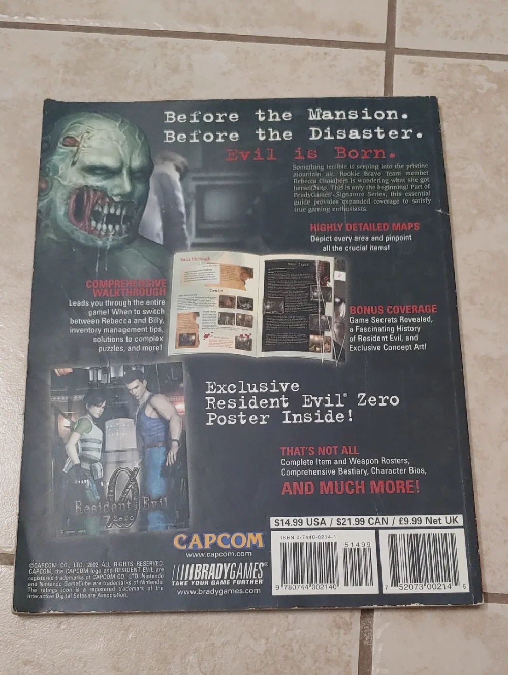 Resident Evil Zero Official Strategy Guide Book 2002 by BradyGames Capcom